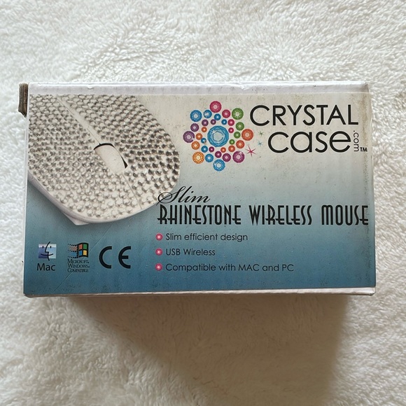 Slim Pink Rhinestone Wireless Mouse - Picture 2 of 5